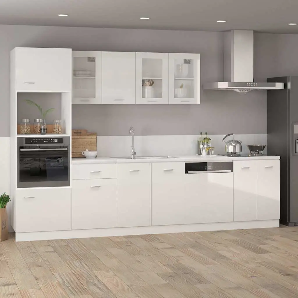 Dishwasher Panel Kitchen 59.5 x 3 x 67 cm White High Gloss Engineered Wood