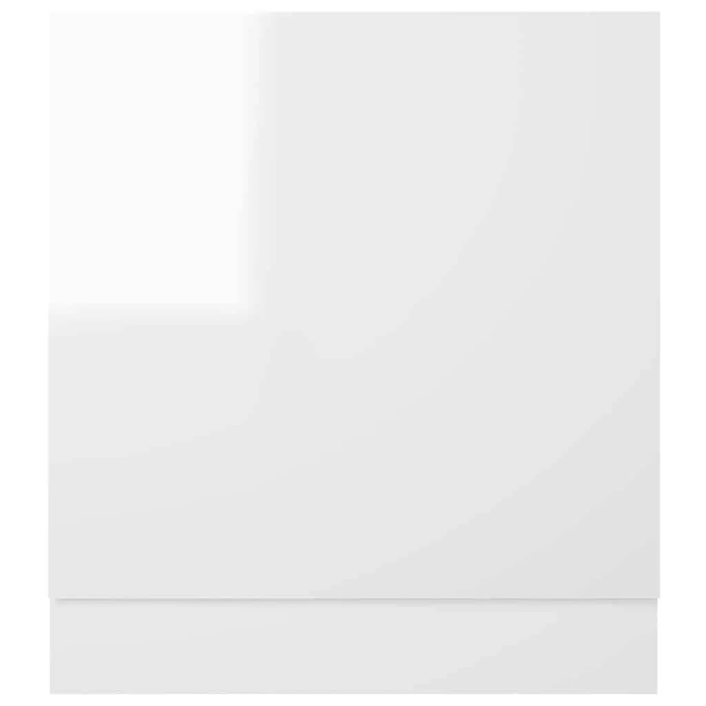 Dishwasher Panel Kitchen 59.5 x 3 x 67 cm White High Gloss Engineered Wood