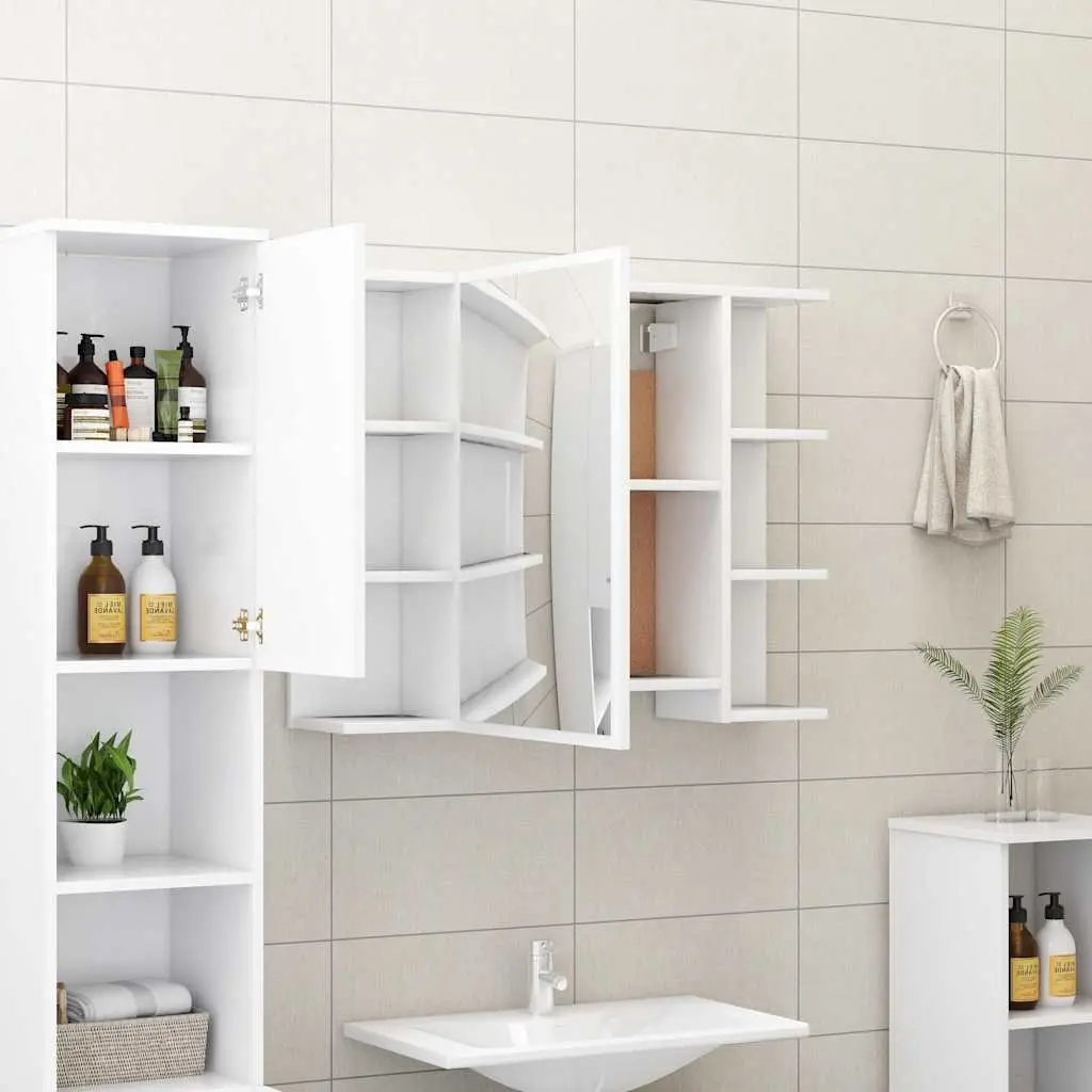 Engineered Wood Wall-Mounted Bathroom Mirror Cabinet