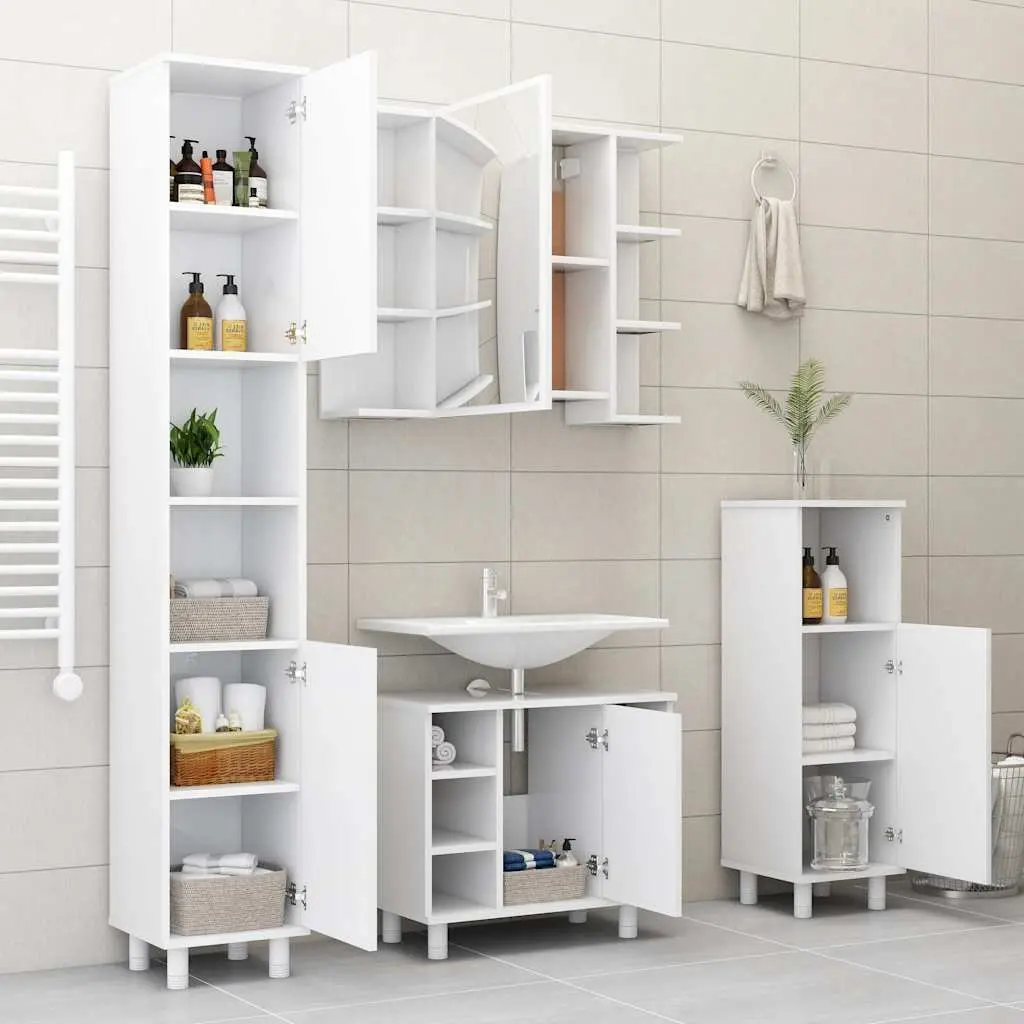 Engineered Wood Wall-Mounted Bathroom Mirror Cabinet