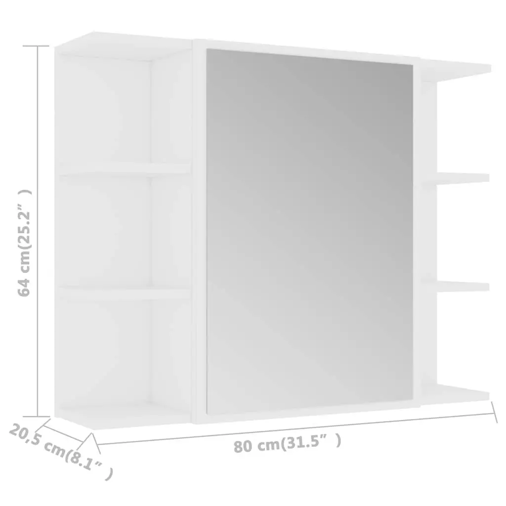 Engineered Wood Wall-Mounted Bathroom Mirror Cabinet