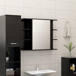 Specifications of Black Wall-Mounted Mirror Storage Unit