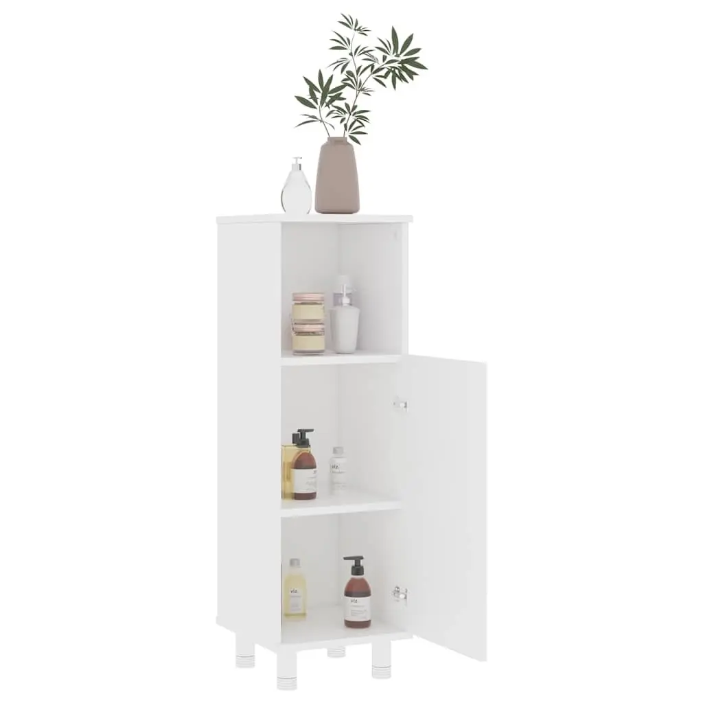 Bathroom Cabinet White Storage Cupboard 3 Compartments 1 Door Engineered Wood