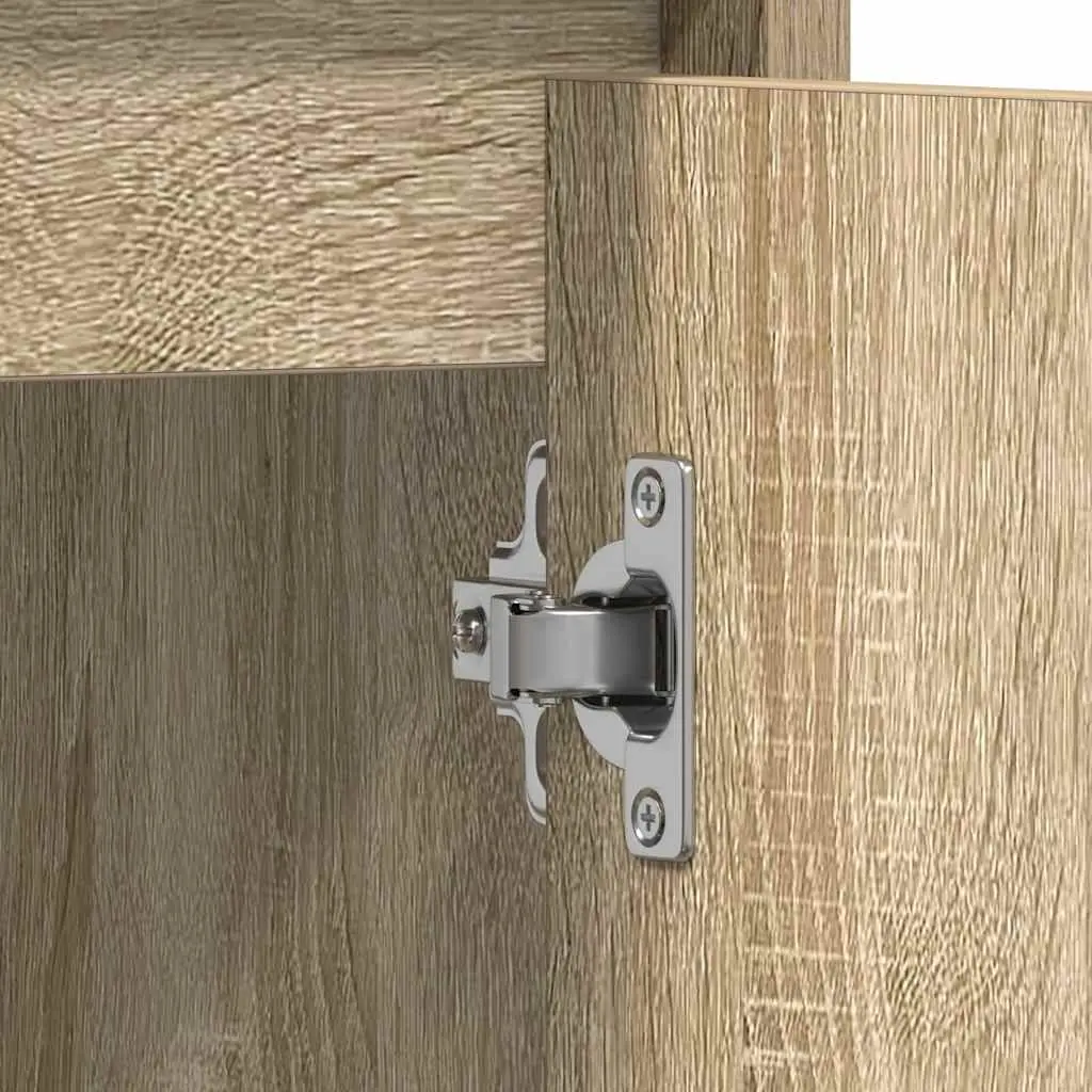Bathroom Cabinet Brown Engineered Wood Storage Cupboard with Doors 60 x 33 x 61 cm