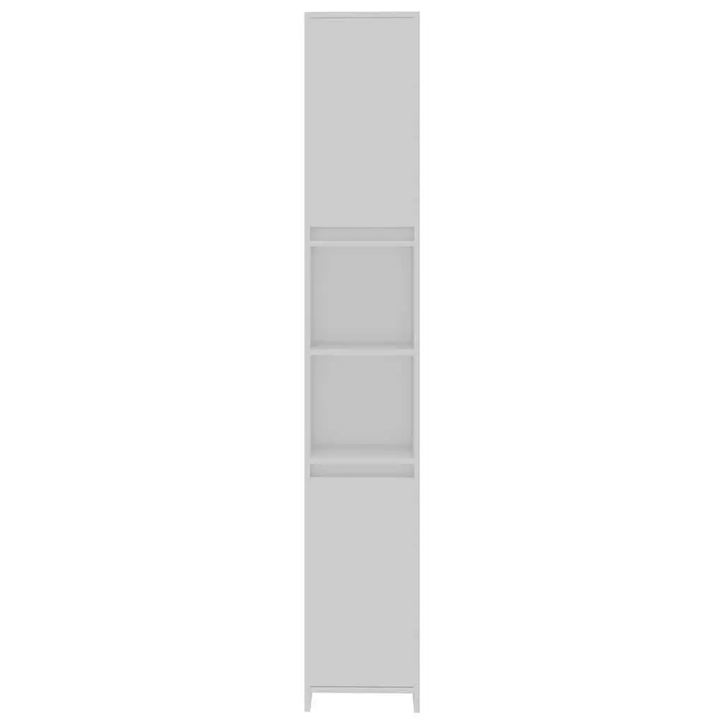 Bathroom Cabinet White Storage 6 Compartments 2 Doors Engineered Wood Cupboard 30 x 30 x 1835 cm