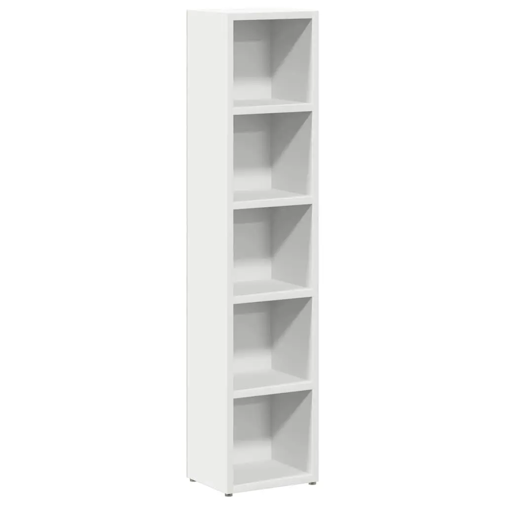 CD Storage Cabinet 2 Piece White Media Organizer Tall Slim for Living Room Bedroom Office