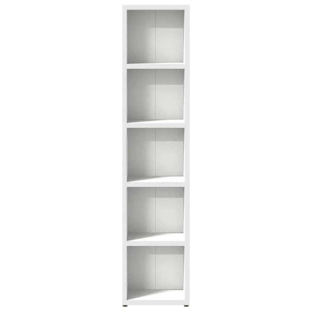 CD Storage Cabinet 2 Piece White Media Organizer Tall Slim for Living Room Bedroom Office