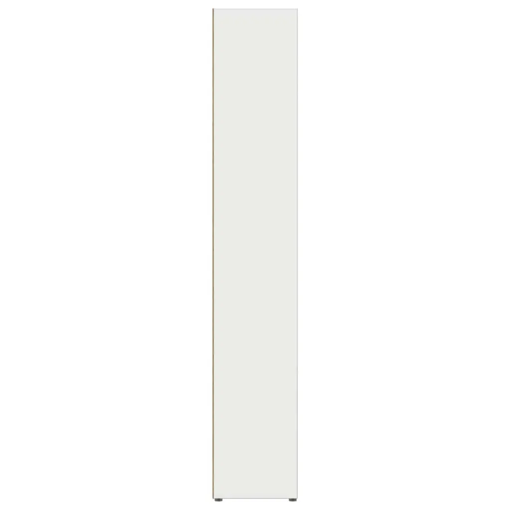 CD Storage Cabinet 2 Piece White Media Organizer Tall Slim for Living Room Bedroom Office