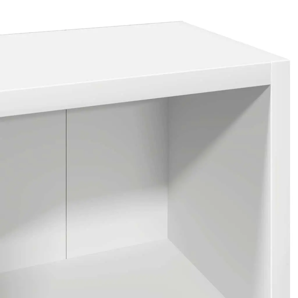 CD Storage Cabinet 2 Piece White Media Organizer Tall Slim for Living Room Bedroom Office