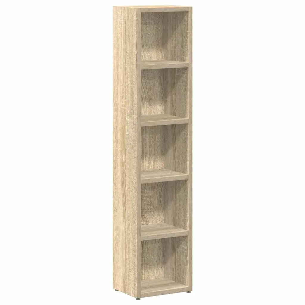 CD Cabinets for Media Storage 2 pcs Tall Slim Sonoma Oak
