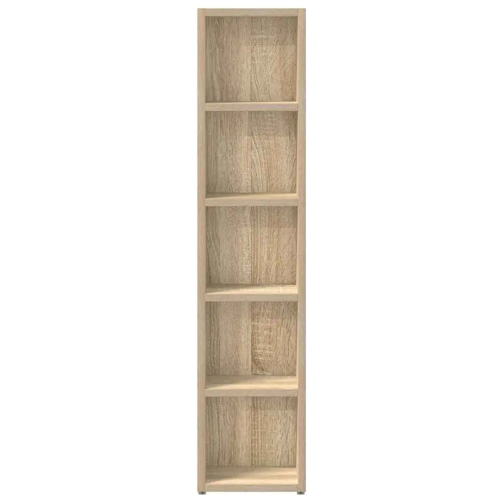 CD Cabinets for Media Storage 2 pcs Tall Slim Sonoma Oak