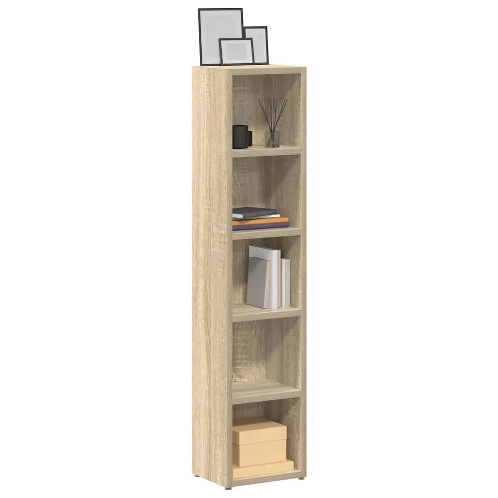 CD Cabinets for Media Storage 2 pcs Tall Slim Sonoma Oak