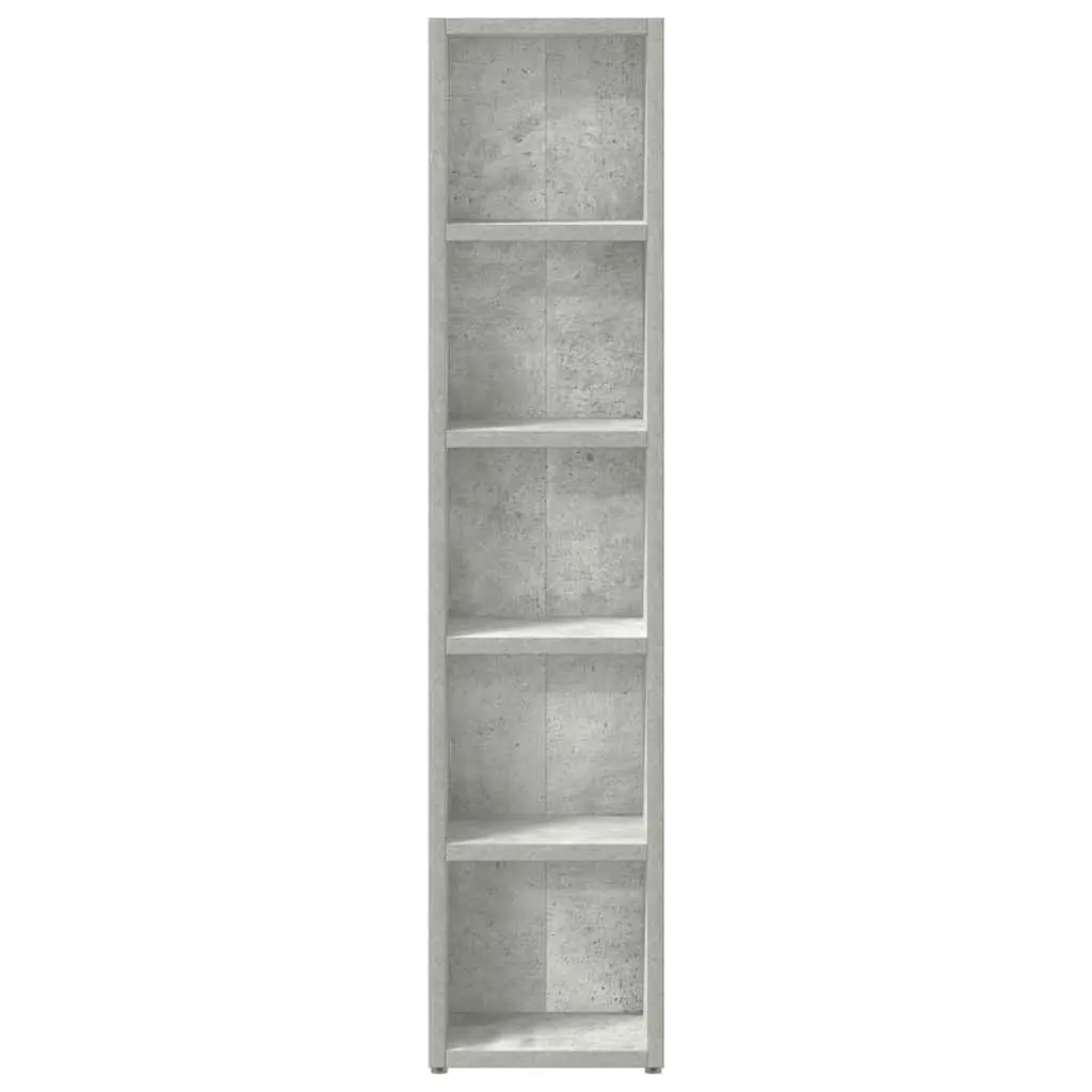CD Storage Cabinet Living Room Concrete Grey 21x16x93.5cm 2 Piece