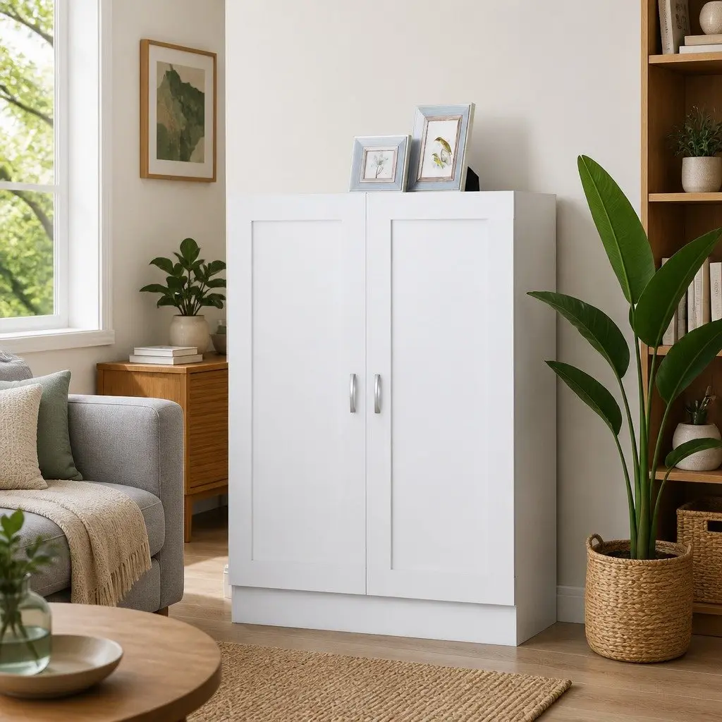 Book Cabinet Storage Unit for Home 82.5 x 30.5 x 115 cm White