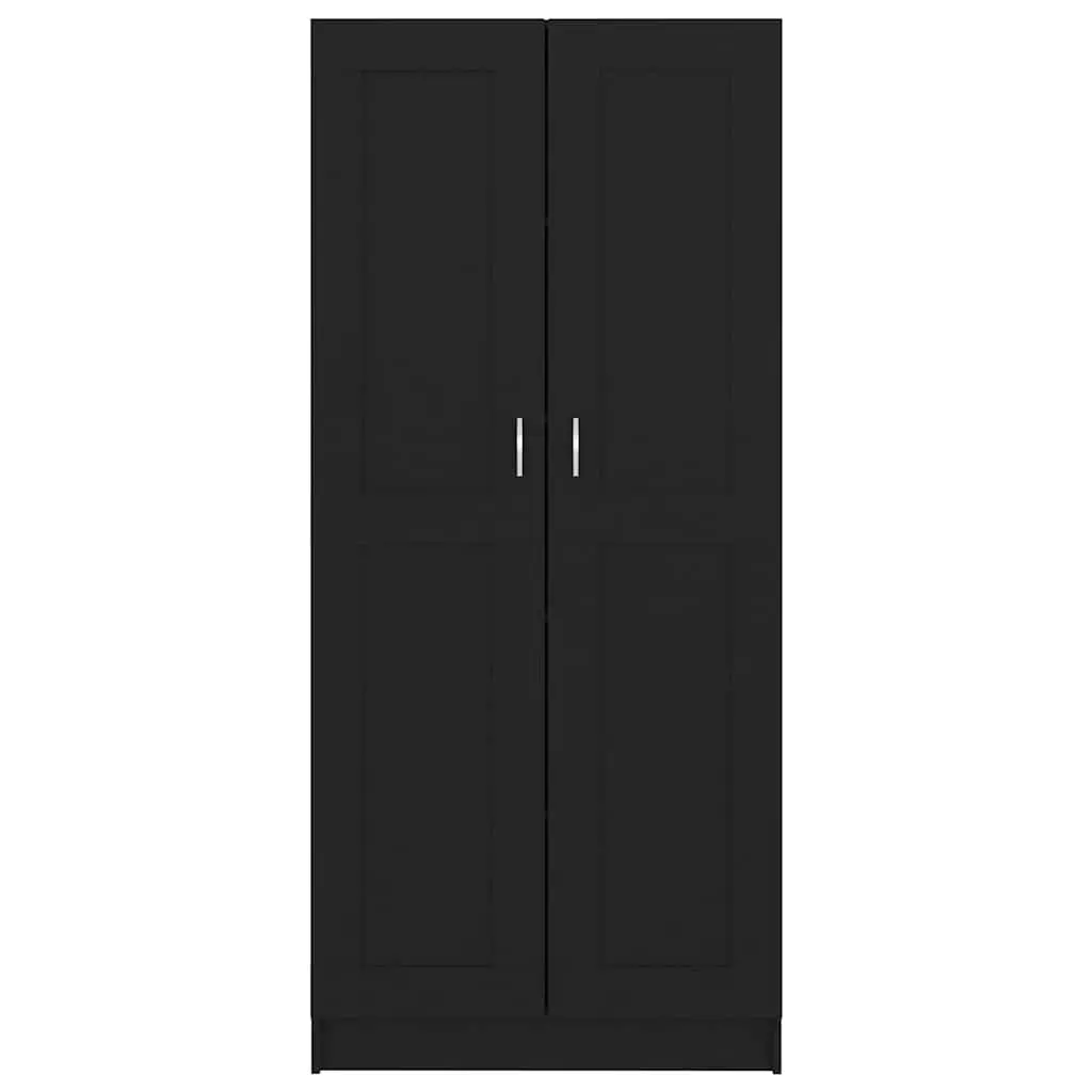 Book Cabinet for Living Room Bedroom Home Office Black 82.5x30.5x185.5 cm 5 Compartments 2 Doors