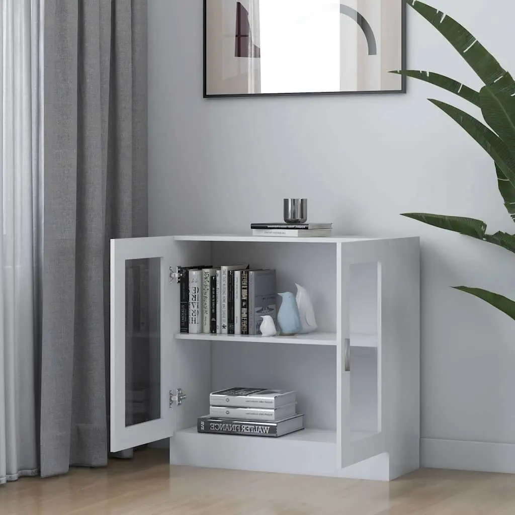 Vitrine Cabinet Living Room White 82.5 x 30.5 x 80 cm