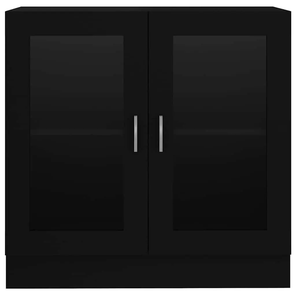 Display Cabinet Black Living Room 82.5x30.5x80cm Engineered Wood Bookshelf Storage Shelving