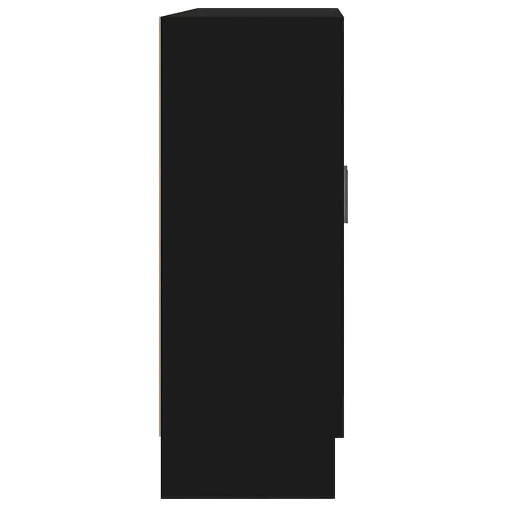 Display Cabinet Black Living Room 82.5x30.5x80cm Engineered Wood Bookshelf Storage Shelving