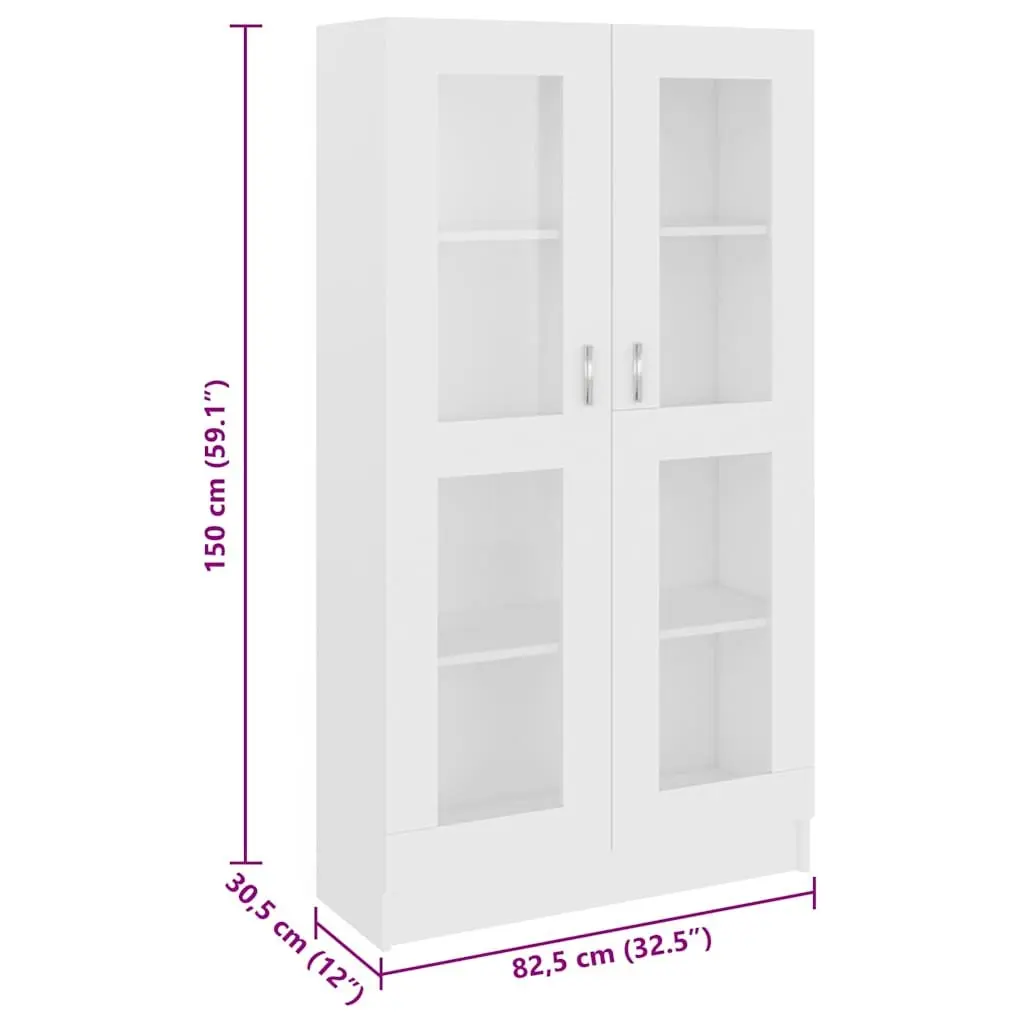 Vitrine Cabinet Display Bookcase Storage for Home 82.5x30.5x150cm