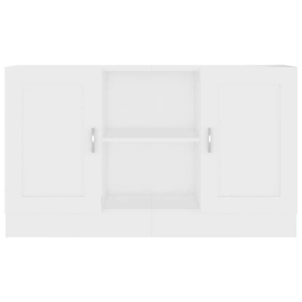 White Sideboard Storage Cabinet 120cm for Home Use with 2 Doors and Compartments Engineered Wood