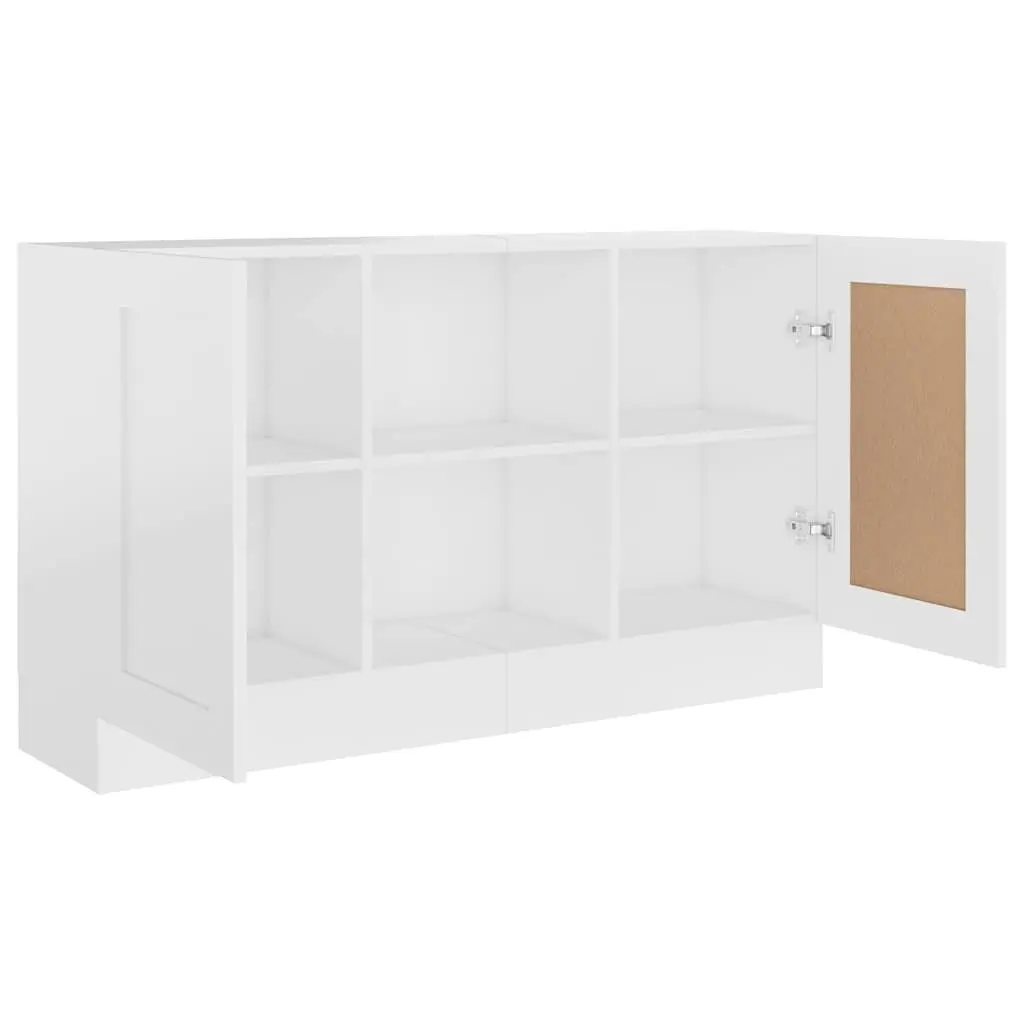 White Sideboard Storage Cabinet 120cm for Home Use with 2 Doors and Compartments Engineered Wood