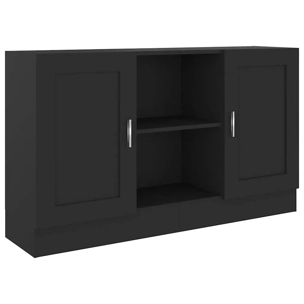 Sideboard Storage Cabinet for Home 120x30.5x70cm 2 Door 2 Compartment Engineered Wood Black