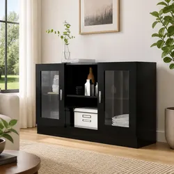 Black Vitrine Cabinet Dimensions: 120 x 30.5 x 70 cm