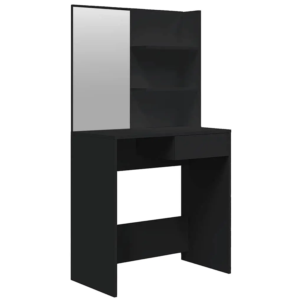 Dressing Table with Mirror Black Vanity Makeup Storage Dresser Bedroom Furniture