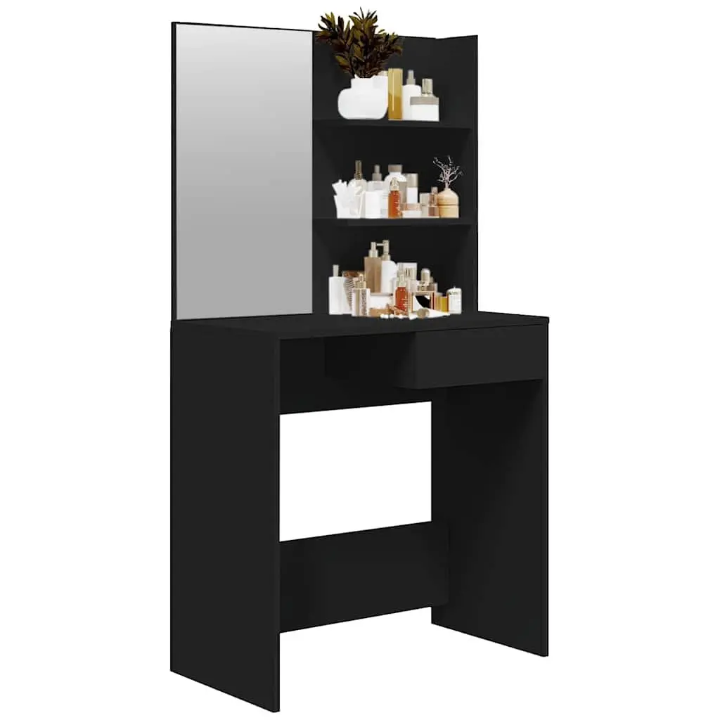 Dressing Table with Mirror Black Vanity Makeup Storage Dresser Bedroom Furniture