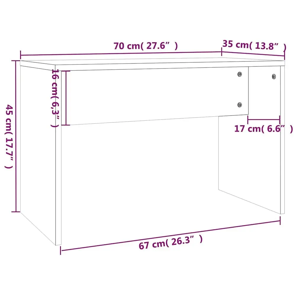 Dressing Stool White 70x35x45 cm Engineered Wood Makeup Table Seat