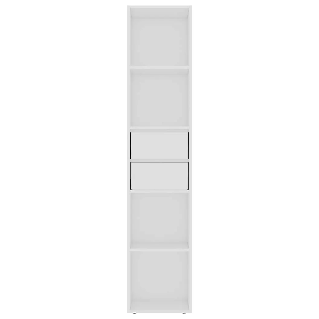 Wall-Mounted Book Cabinet White Storage Shelves Modern Engineered Wood Organizer for Living Room Bedroom Home Office 36 x 30 x 171 cm