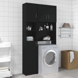 Dimensions and Details of Black Bathroom Storage Cabinet