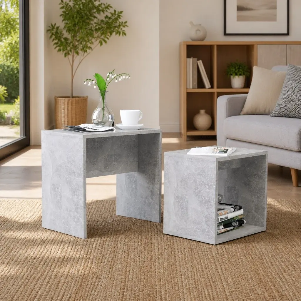 2-Piece Grey Nesting Coffee Tables