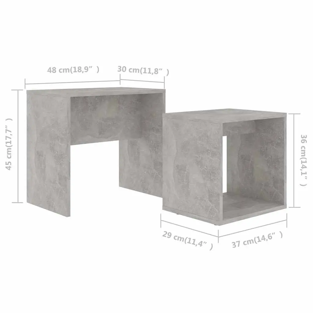 2-Piece Grey Nesting Coffee Tables