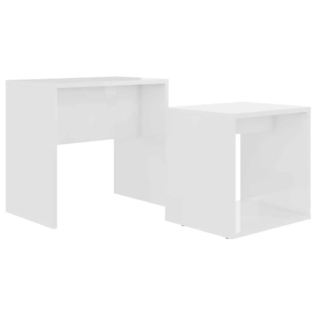 White High Gloss 2-Piece Coffee Table Set
