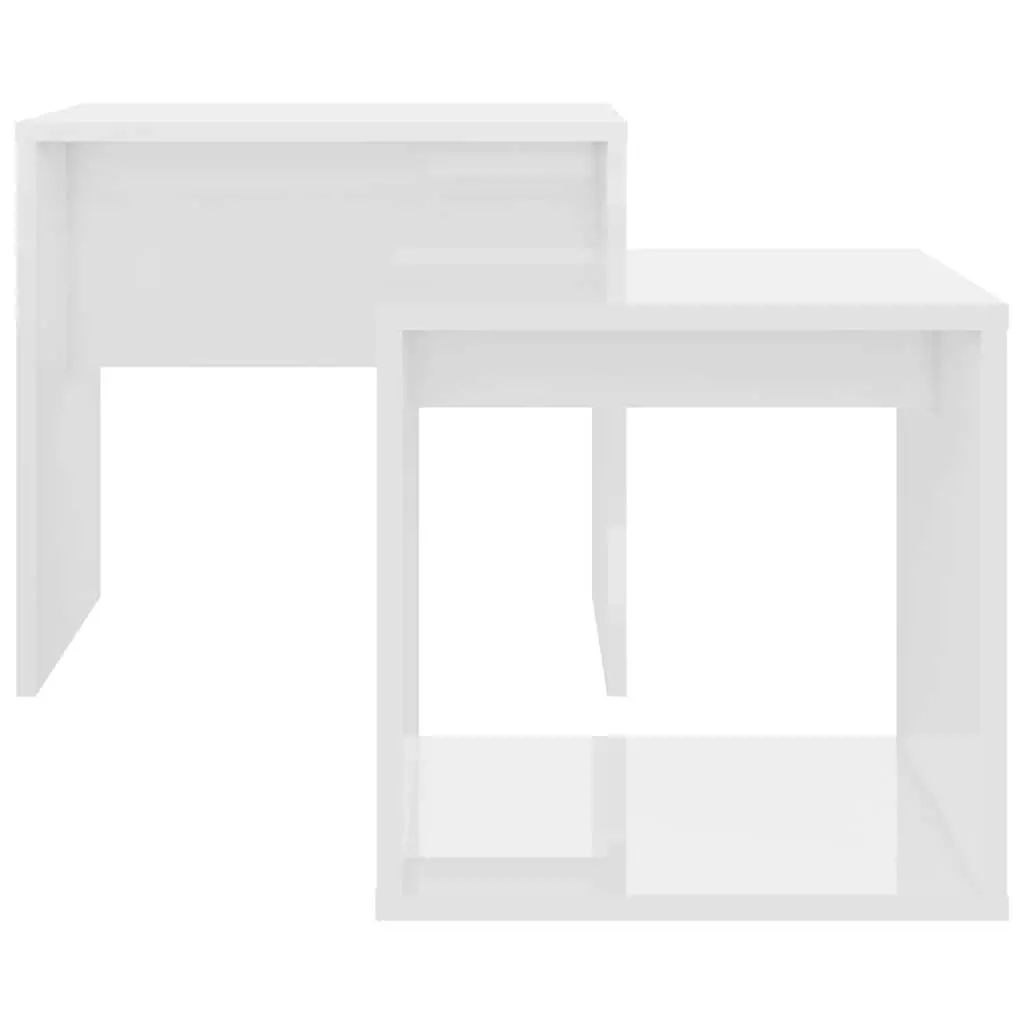 White High Gloss 2-Piece Coffee Table Set