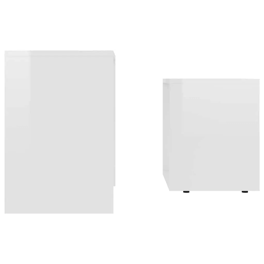 White High Gloss 2-Piece Coffee Table Set