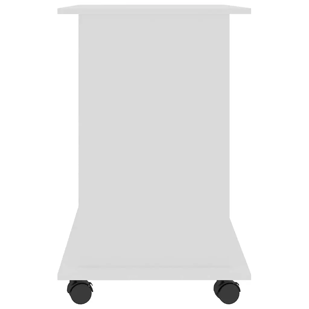 Computer Desk for Home Office 80x50x75cm White Laptop Desktop Workstation with Keyboard Shelf and Castors