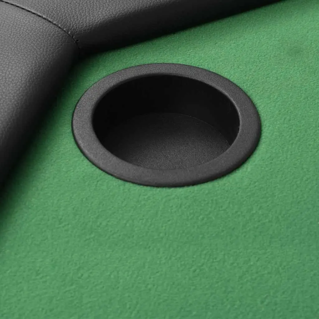 Folding Poker Table 8-Player Octagonal Games Table Green Cup Holders Padded Rim
