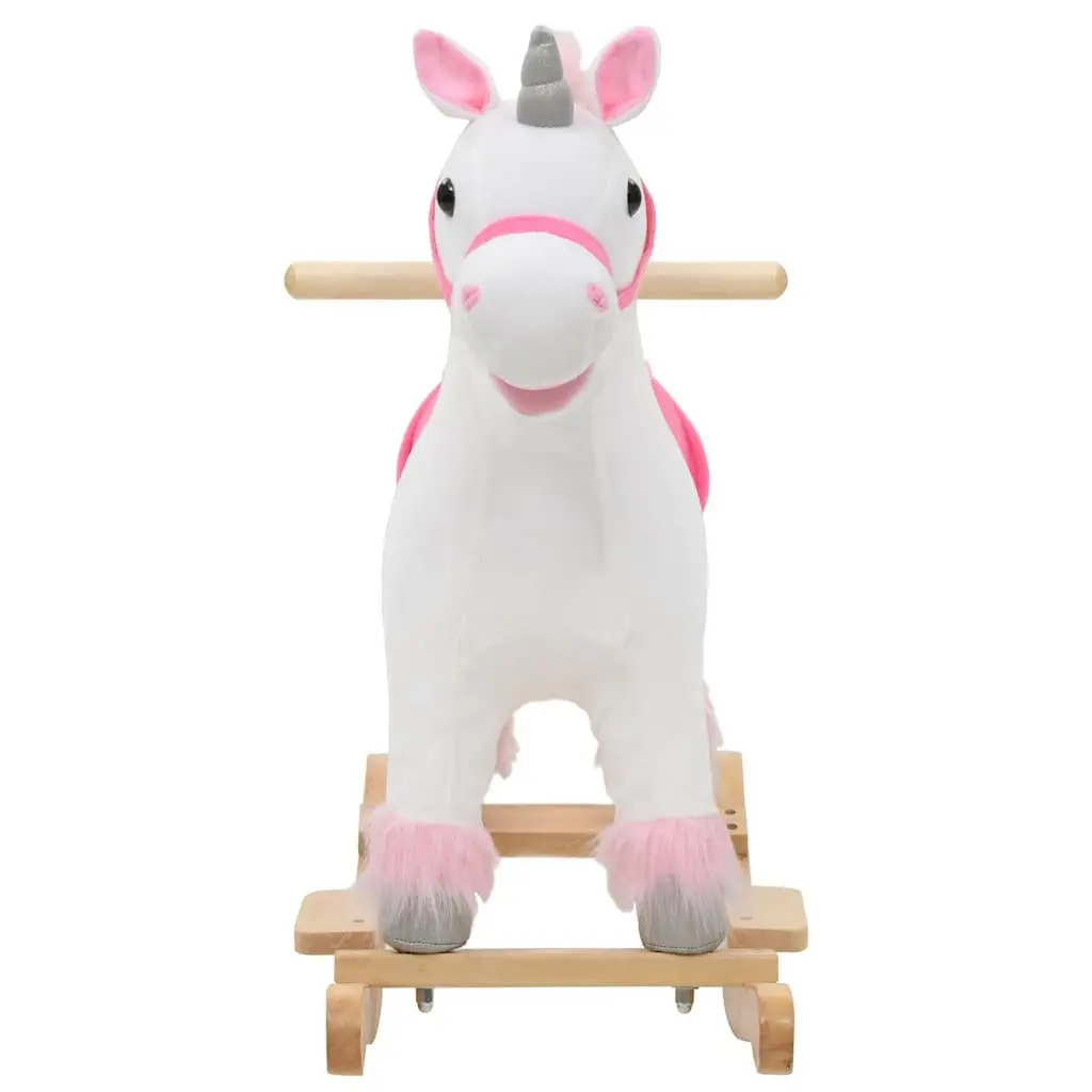 Rocking Unicorn Plush Toy Kids Playroom Furniture 65 x 32 x 58 cm