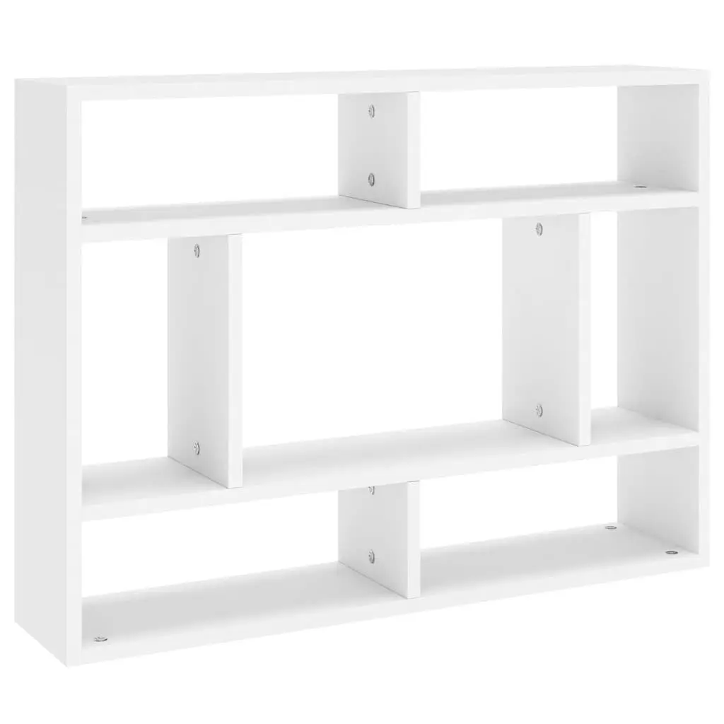 Wall Shelf for Home 75x16x55 cm White Storage Display Shelving Unit Open Compartments