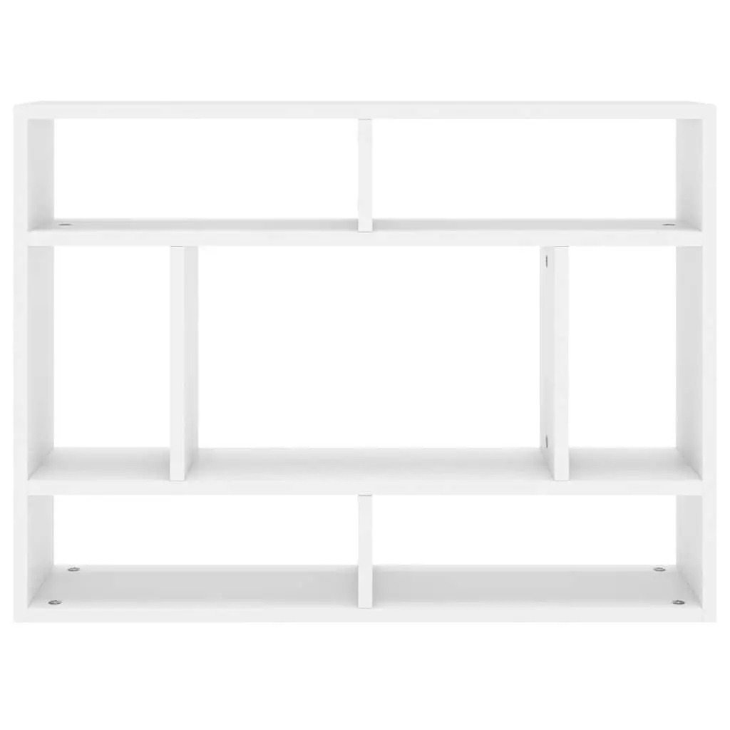 Wall Shelf for Home 75x16x55 cm White Storage Display Shelving Unit Open Compartments