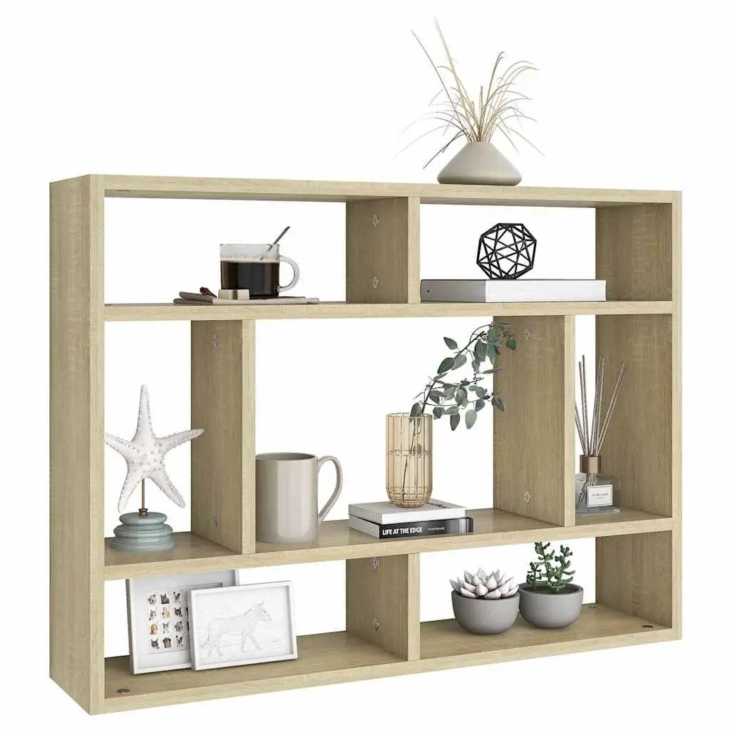 Wall Shelf Open Compartment Storage Display Unit for Home 75x16x55cm