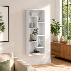 Wall Shelf White Open Display Storage Cabinet Floating Shelves Home Decor
