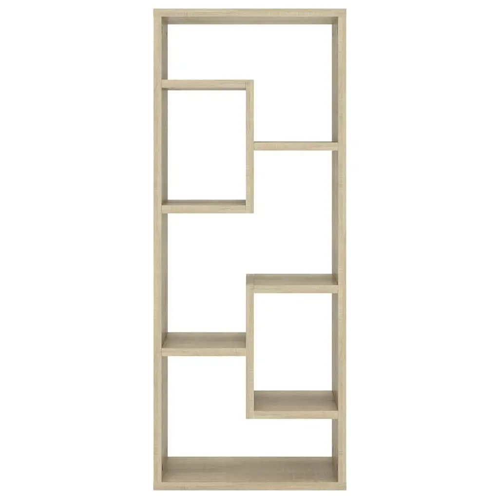 Brown Wall Shelf Storage Unit with Measurements Listed