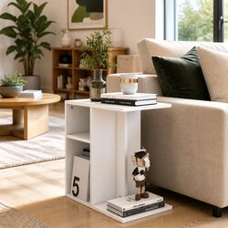 Specifications of White Side Table: 50x30x50 cm, Engineered Wood