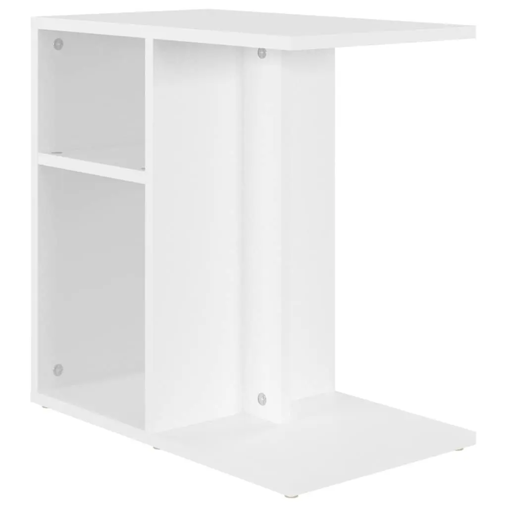 White Side Table End Table Living Room Accent Storage Furniture 50x30x50 cm