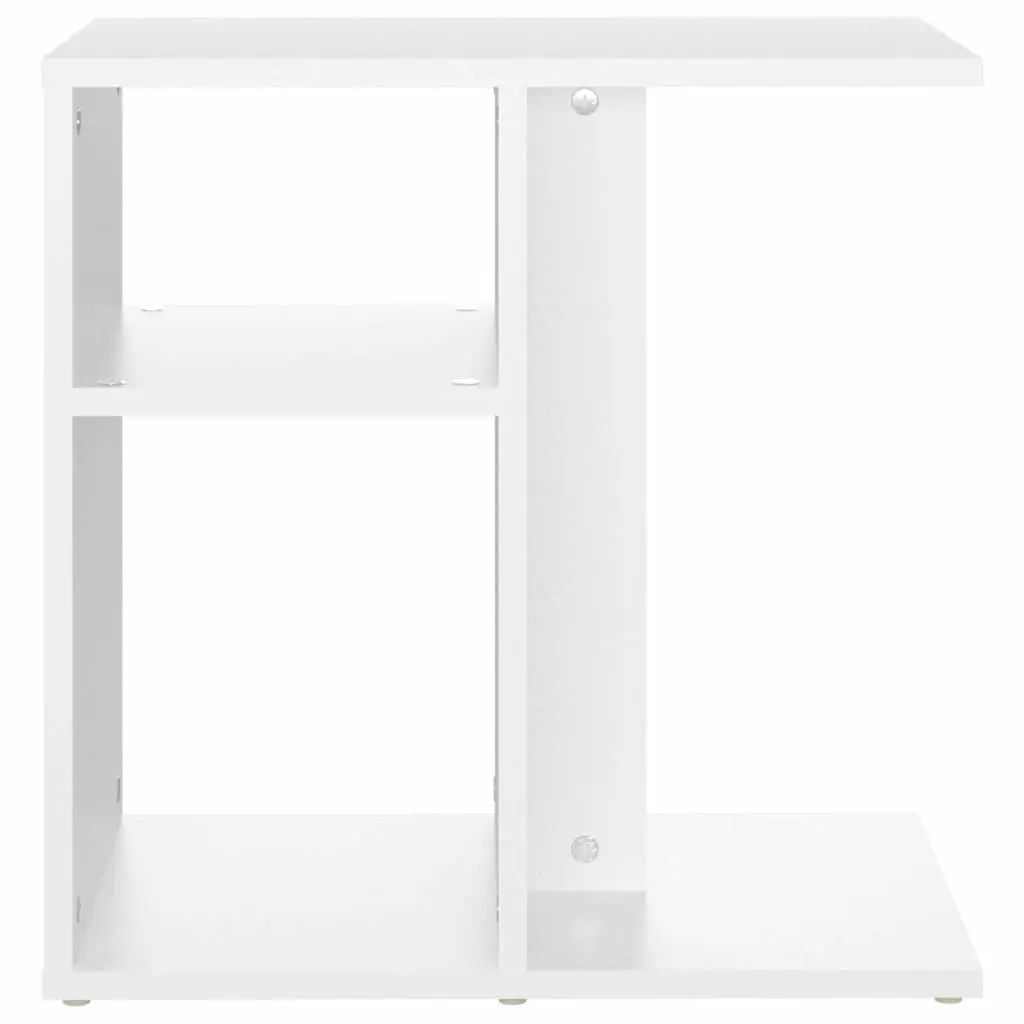 White Side Table End Table Living Room Accent Storage Furniture 50x30x50 cm