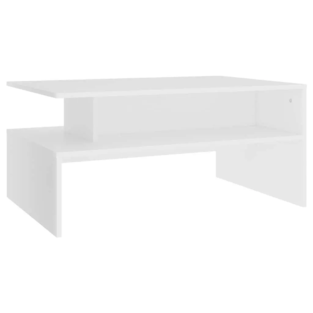 Coffee Table White Modern Living Room 90W x 60D x 42.5H cm