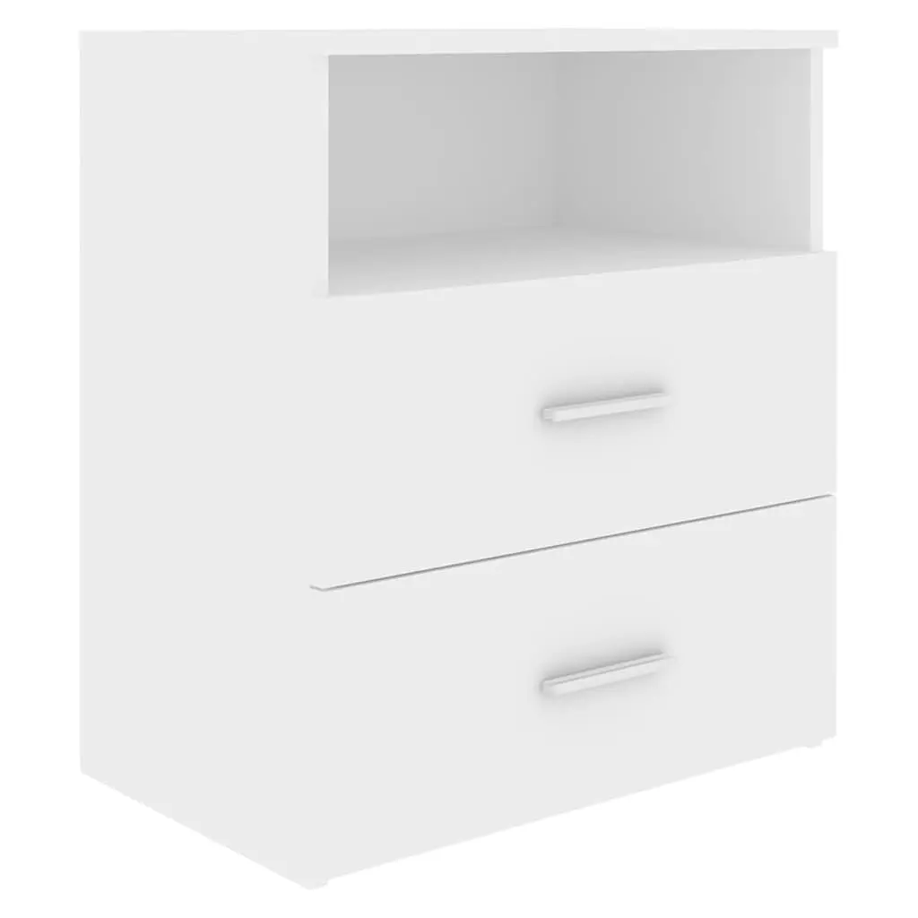 Bedside Table White Nightstand Cabinet Storage Drawers Shelf Modern Furniture 50 x 32 x 60 cm